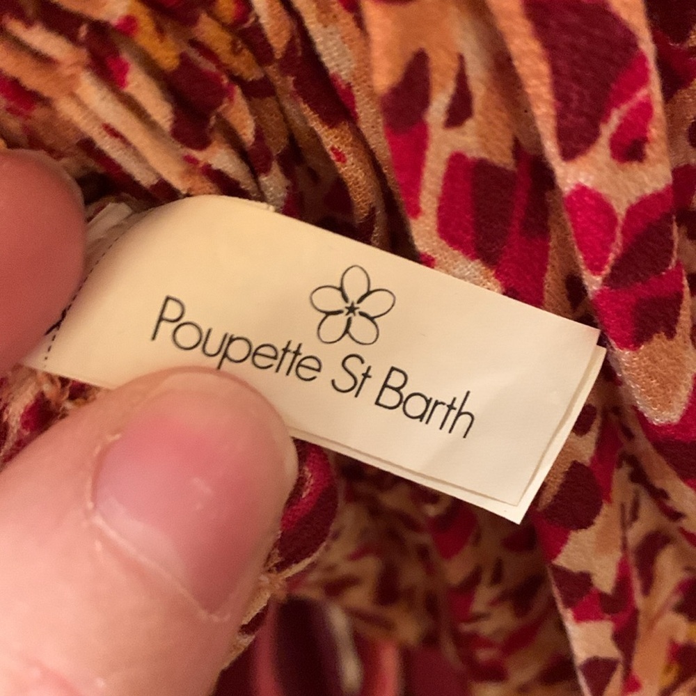 Poupette St. Barth Red Floral Smocked Blouse - Picture 10 of 13